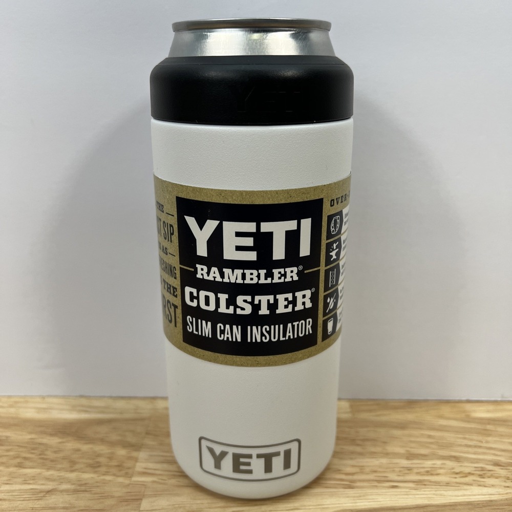 NEW YETI Stainless Steel Classic Slim Cans Colster Rambler 12oz Cans Concert BBQ